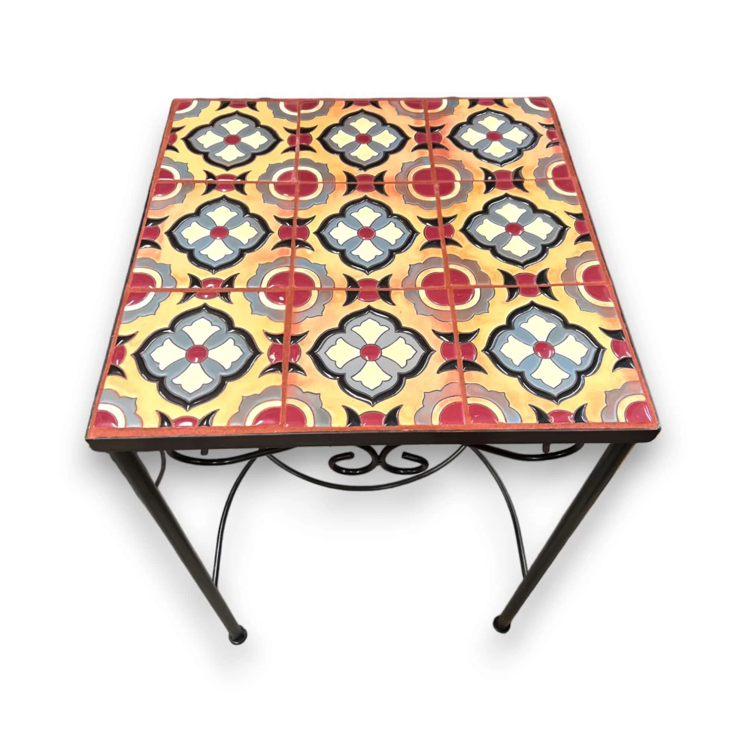 Mexican Accent End Table | Colorful Talavera Tile Design 4 Mexican Accent End Table | Colorful Talavera Tile Design - Image 4