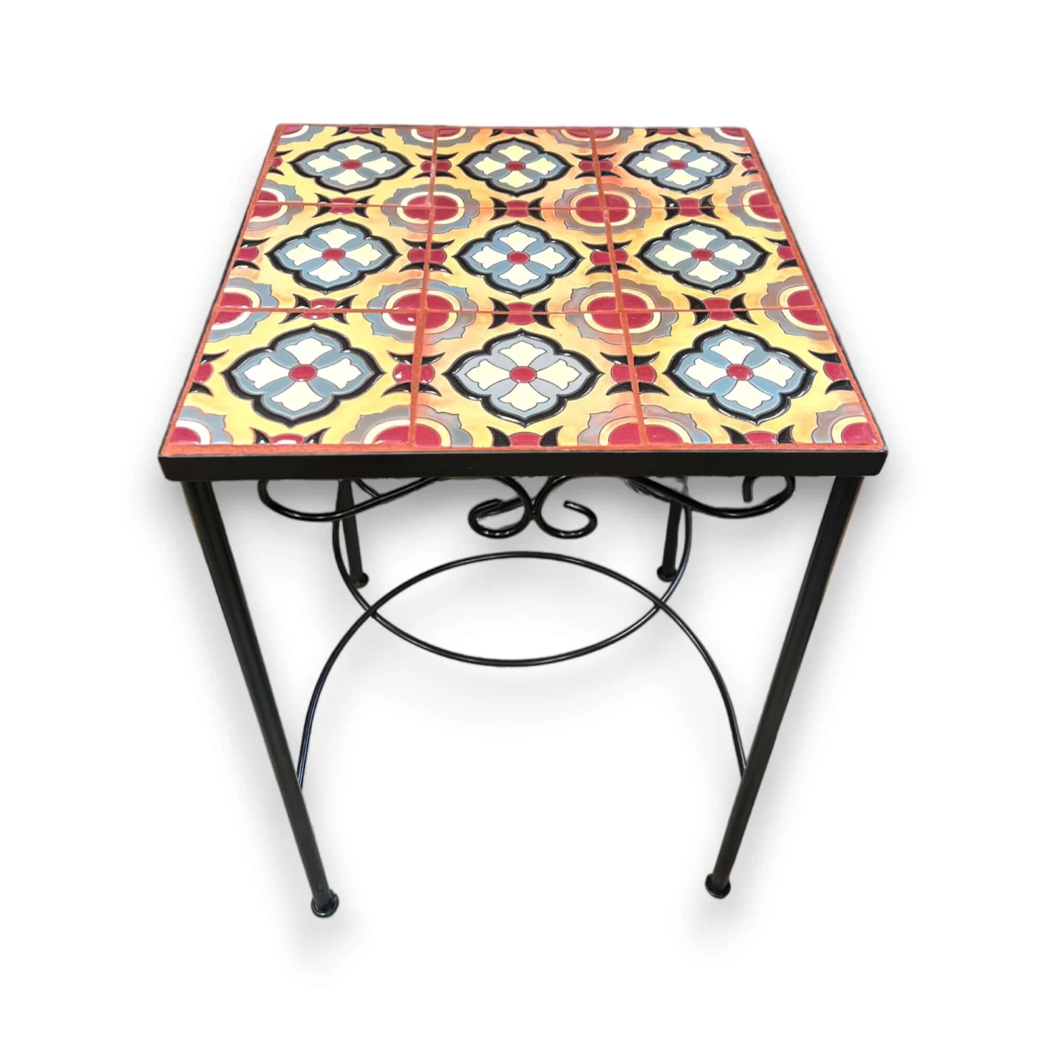 Mexican Accent End Table | Colorful Talavera Tile Design 2 Mexican Accent End Table | Colorful Talavera Tile Design - Image 2