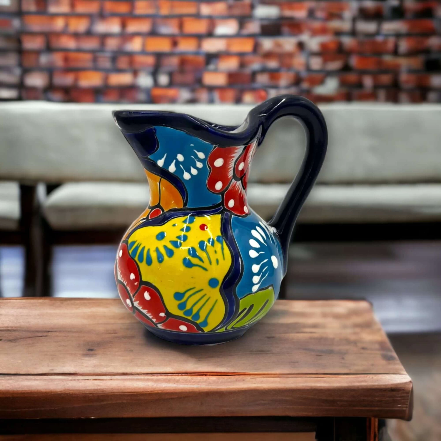 Handmade Talavera Creamer Pitcher | Authentic Mexican Pottery 3 Handmade Talavera Creamer Pitcher | Authentic Mexican Pottery - Image 3