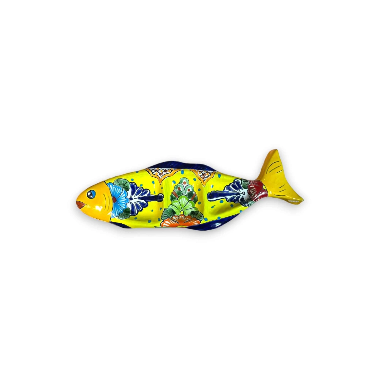 Handmade Talavera Fish Sectional | Large Colorful Serving Tray 5 Handmade Talavera Fish Sectional | Large Colorful Serving Tray - Image 5