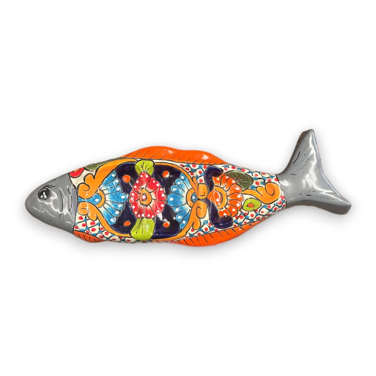 Handmade Talavera Fish Sectional | Large Colorful Serving Tray 2 Handmade Talavera Fish Sectional | Large Colorful Serving Tray - Image 2