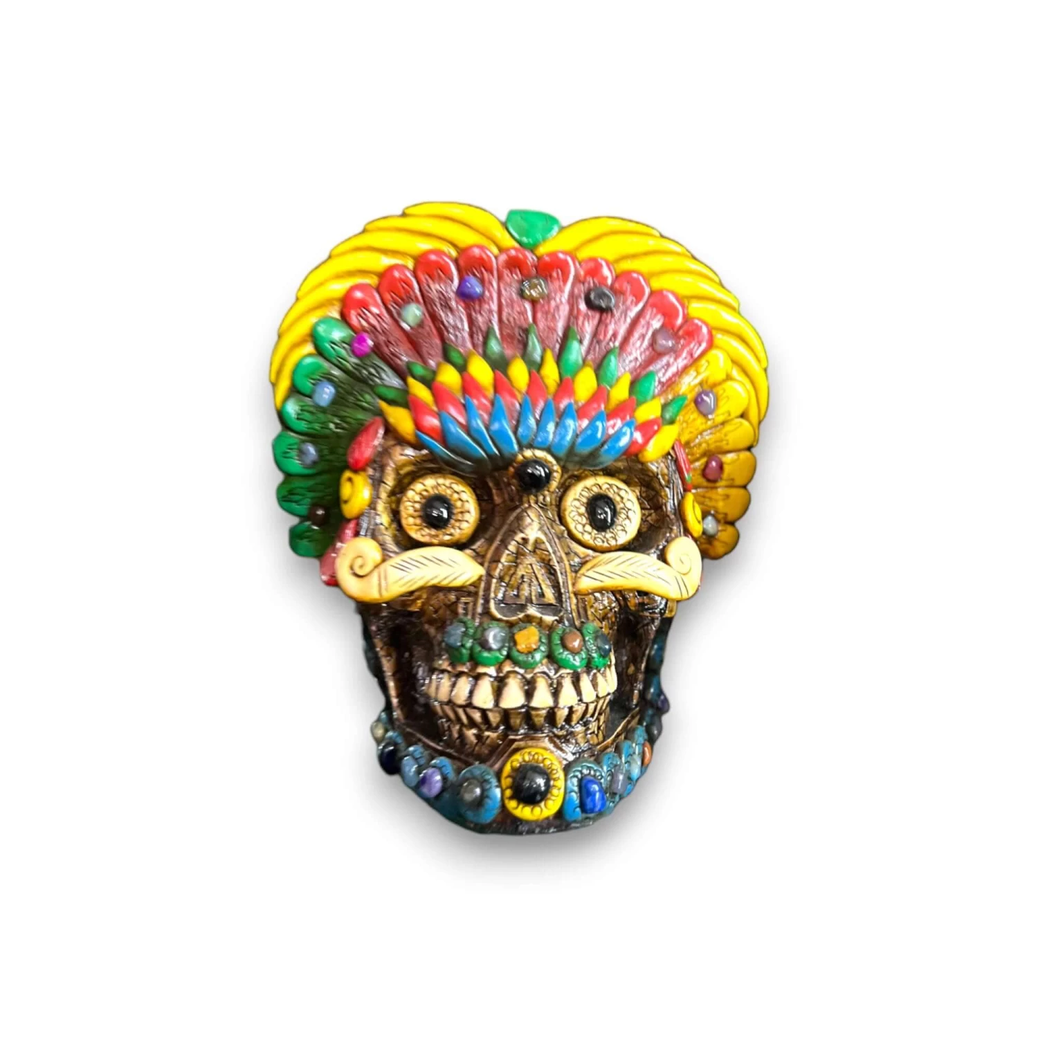 Handcrafted Aztec Warrior Skull Statue | Cultural Art 7 Handcrafted Aztec Warrior Skull Statue | Cultural Art - Image 7