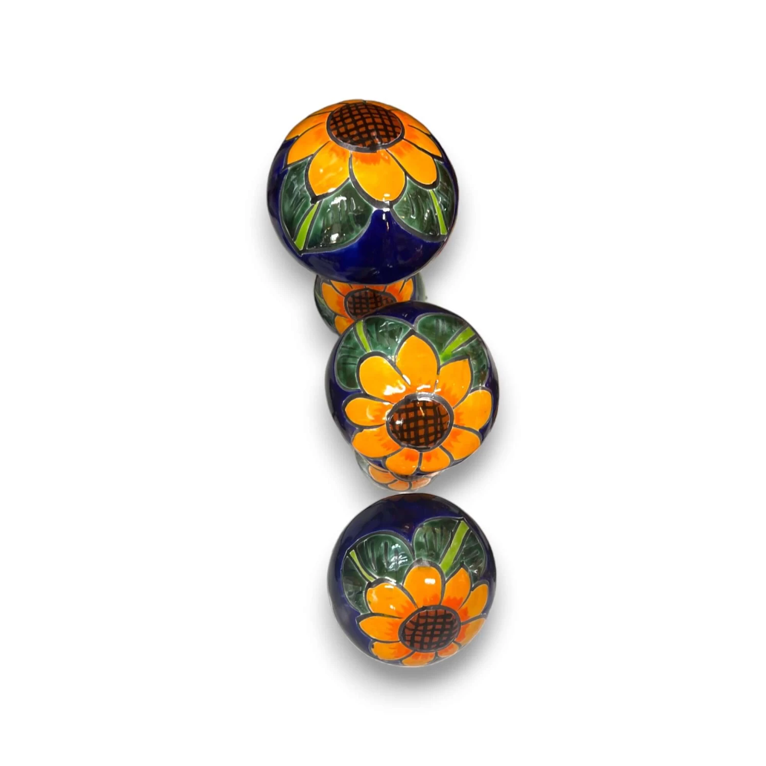 Set Of 3 Talavera Mushrooms | Colorful Sunflower Art 3 Set Of 3 Talavera Mushrooms | Colorful Sunflower Art - Image 3