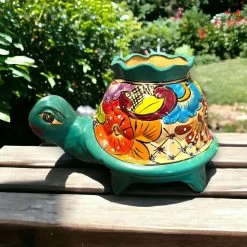 Vibrant Talavera Turtle Planter | Colorful Hand-Painted Mexican Pottery (Medium) -Pottery And Glassware il fullxfull.5160625707 lllr
