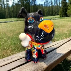 Talavera Dog With Bone | Handpainted Ceramic Canine Decor (Extra Large) -Pottery And Glassware il fullxfull.5247240896 qa91 8a8430ed b474 494e be7c fa34c4bf2fd9