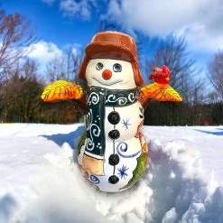 Hand-Painted Talavera Snowman Statue | Festive Christmas Decor (Medium) -Pottery And Glassware il fullxfull.5348819999 eie4 c04511c1 70c0 40bb 8b4f 80e74a7b11e5