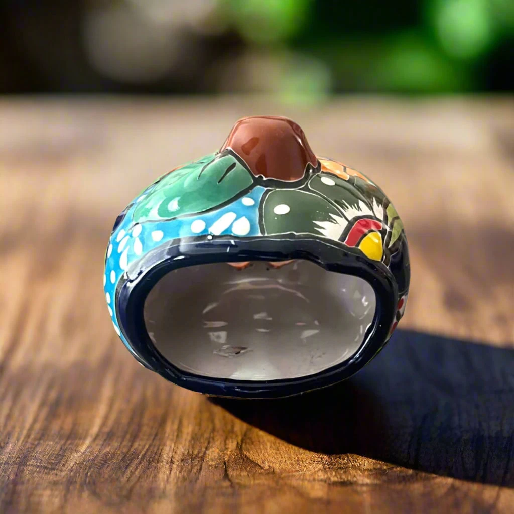 Colorful Talavera Pumpkin - Handmade Mexican Jack-o'-Lantern 8 Colorful Talavera Pumpkin - Handmade Mexican Jack-o'-Lantern - Image 8