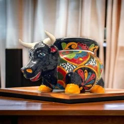 Colorful Talavera Bull Planter | Handcrafted Mexican Pottery (12" Wide) 10 Colorful Talavera Bull Planter | Handcrafted Mexican Pottery (12" Wide) -Pottery And Glassware il fullxfull.5368166263 mt3u 9927b8f6 057a 4c70 86d3 eee77ac61a0e