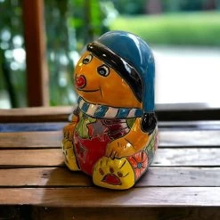 Hand-Painted Talavera Teddy Bear Statue | Festive Christmas Decor (Medium Size) -Pottery And Glassware il fullxfull.5420280844 3flj
