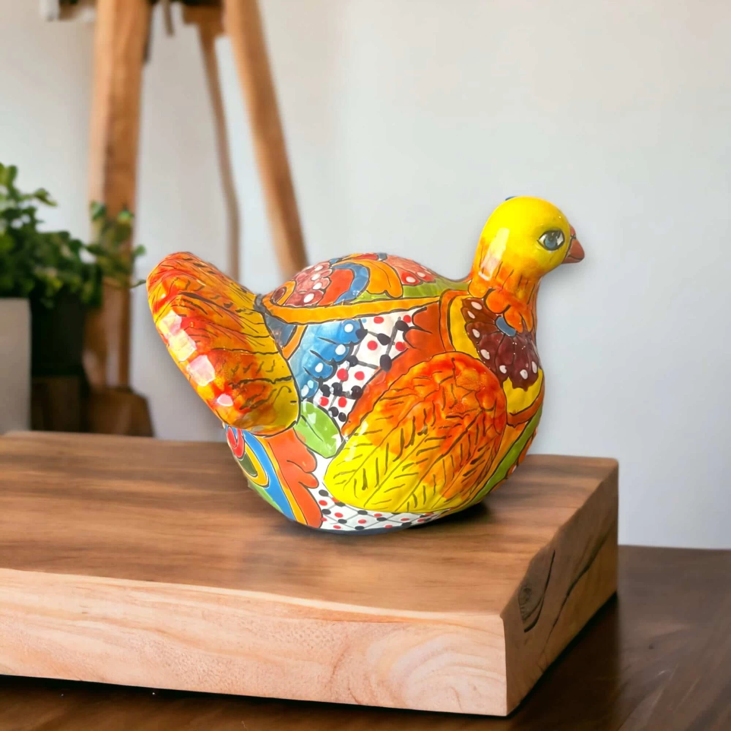 Handmade Small Talavera Turkey Statue | Vibrant Mexican Cultural Art 3 Handmade Small Talavera Turkey Statue | Vibrant Mexican Cultural Art - Image 3
