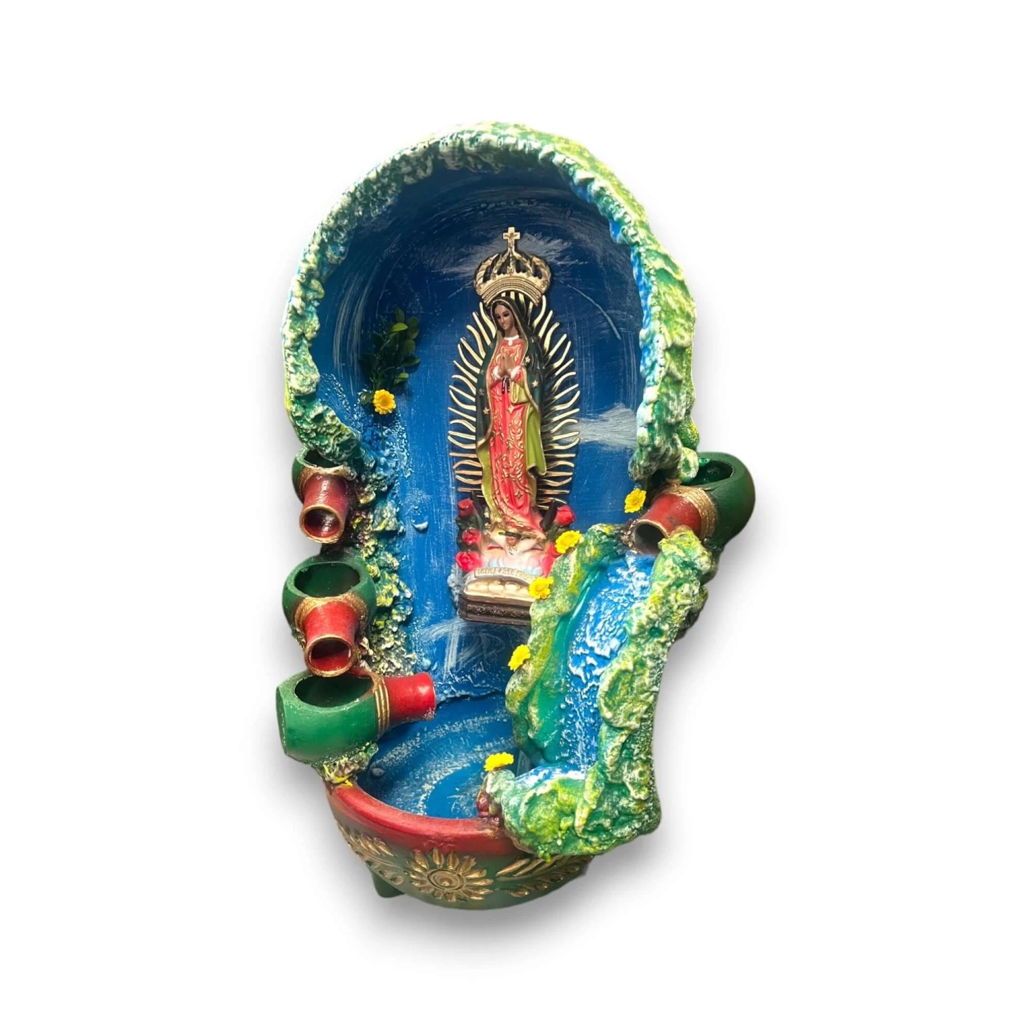 Handcrafted Mexican Outdoor Fountain | Painted Traditional Water Feature 3 Handcrafted Mexican Outdoor Fountain | Painted Traditional Water Feature - Image 3