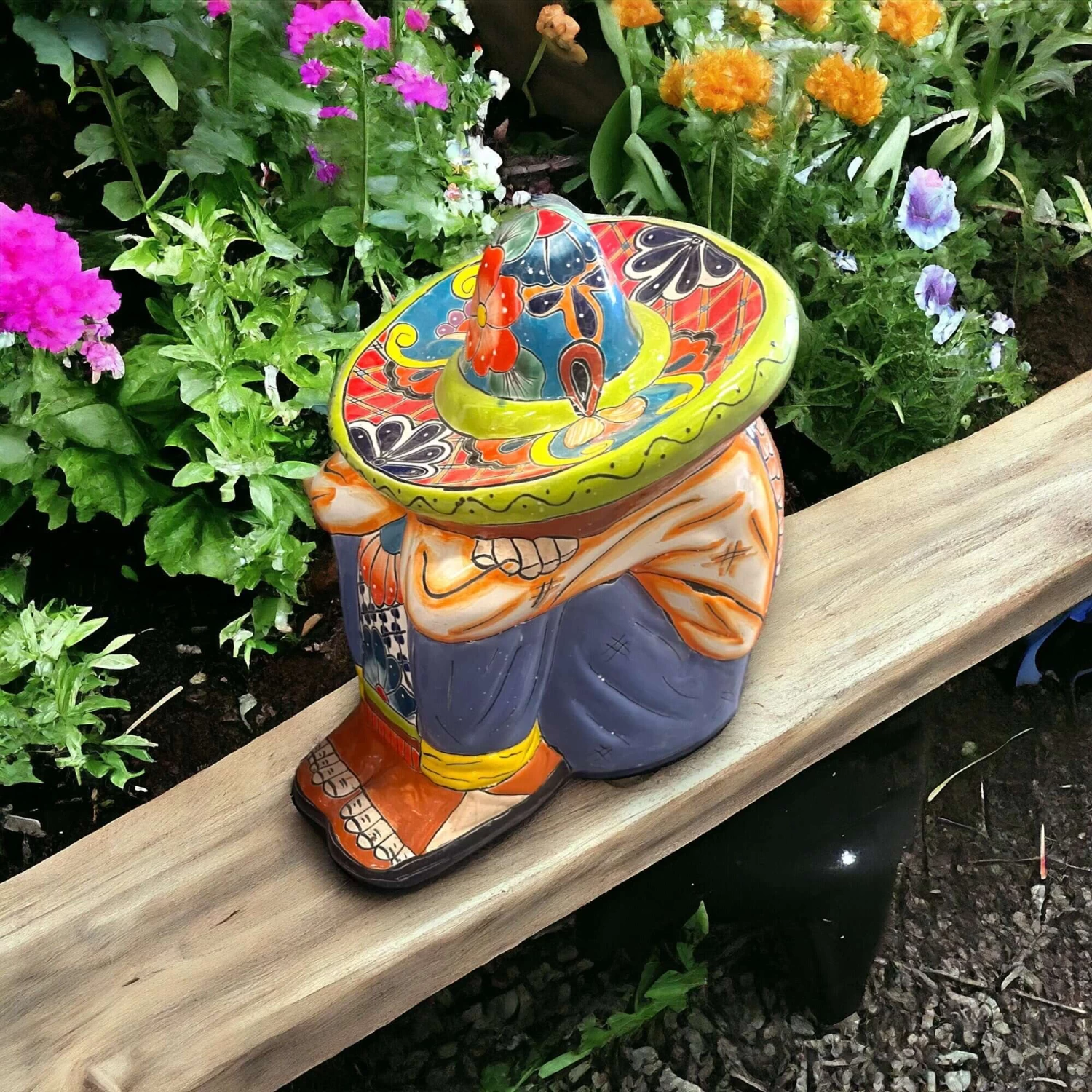 Talavera Panchito Sleeping Man Statue | Hand-Painted Rare XL Art 2 Talavera Panchito Sleeping Man Statue | Hand-Painted Rare XL Art - Image 2