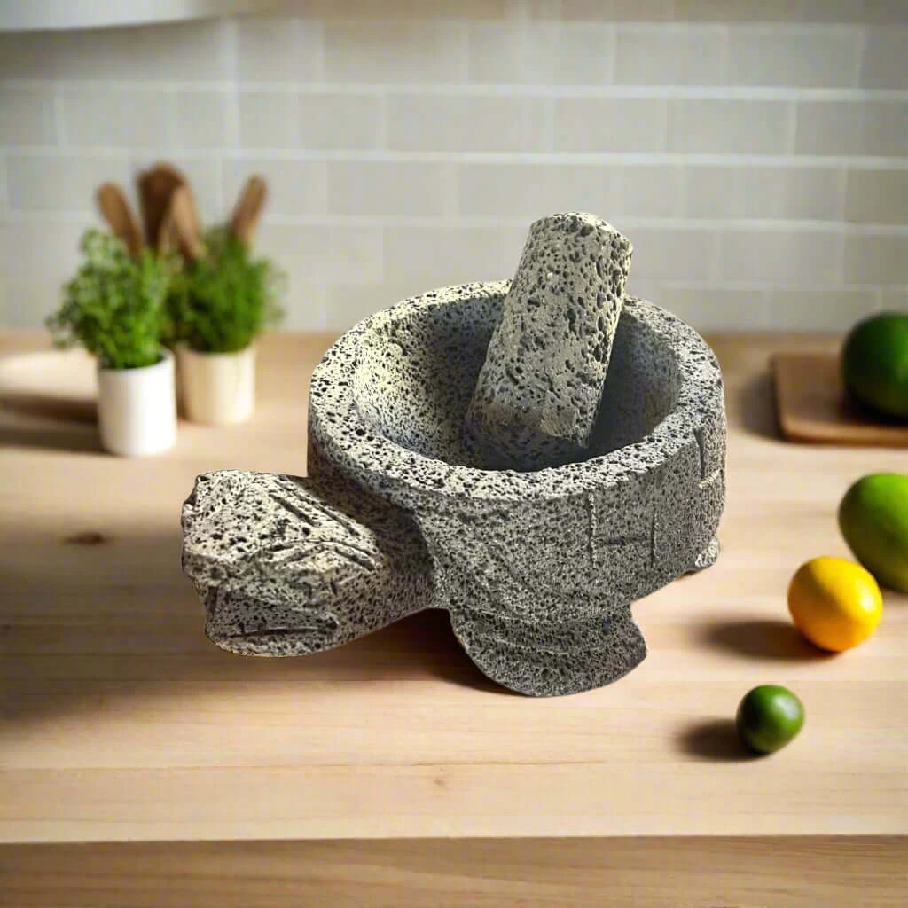 Sea Turtle Stone Mortar & Pestle | Handcrafted Molcajete 2 Sea Turtle Stone Mortar & Pestle | Handcrafted Molcajete - Image 2