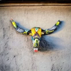 Talavera Longhorn Wall Decor | Handcrafted Mexican Bull Skull Art -Pottery And Glassware il fullxfull.5817759598 2l22 9099c41a d88e 475e bc22 bf3d3aafbe81
