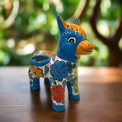 Talavera Donkey Planter | Handmade Mexican Ceramic Burro Pot