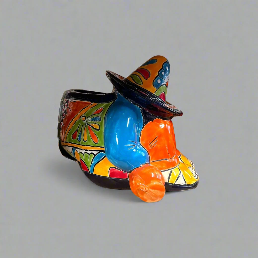 Colorful Talavera Panchito Planter | Mexican Sleeping Man Pottery 3 Colorful Talavera Panchito Planter | Mexican Sleeping Man Pottery - Image 3