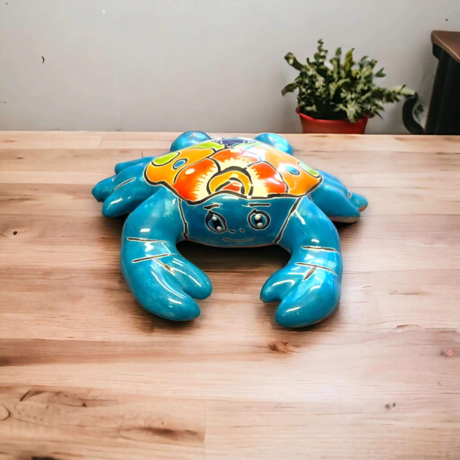 Talavera Crab Figurine | Colorful Hand-Painted Mexican Sculpture 2 Talavera Crab Figurine | Colorful Hand-Painted Mexican Sculpture - Image 2
