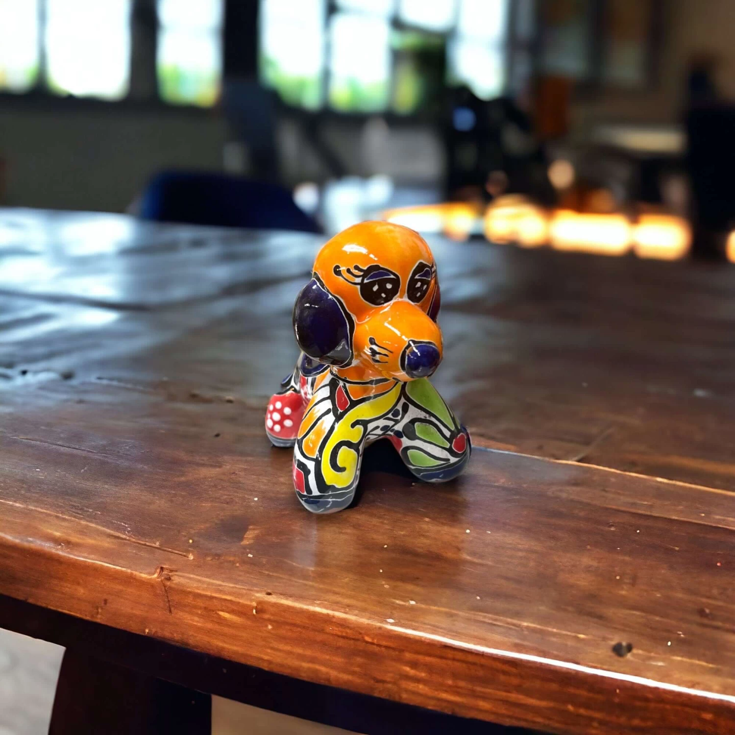 Vibrant Talavera Poodle Planter | Small Hand-Painted Mexican Dog Pottery 2 Vibrant Talavera Poodle Planter | Small Hand-Painted Mexican Dog Pottery - Image 2