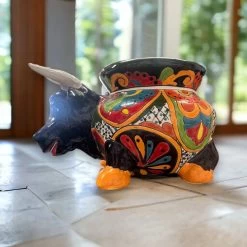 Colorful Talavera Bull Planter | Handcrafted Mexican Pottery (12" Wide) 9 Colorful Talavera Bull Planter | Handcrafted Mexican Pottery (12" Wide) -Pottery And Glassware il fullxfull.5917513126 5dow d186788c 40cc 49ef a563 164ea0a5daa1