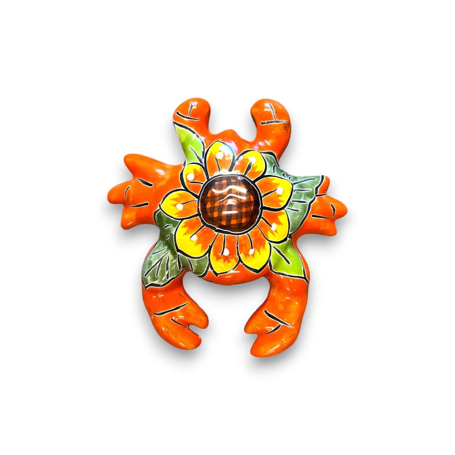 Talavera Crab Figurine | Colorful Hand-Painted Mexican Sculpture 4 Talavera Crab Figurine | Colorful Hand-Painted Mexican Sculpture - Image 4