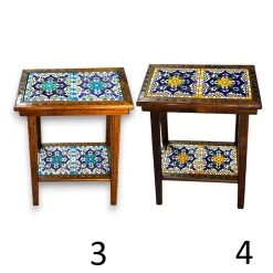 Talavera Tile End Table | Handmade Mexican Wood Accent Furniture -Pottery And Glassware il fullxfull.5956004502 k7sg