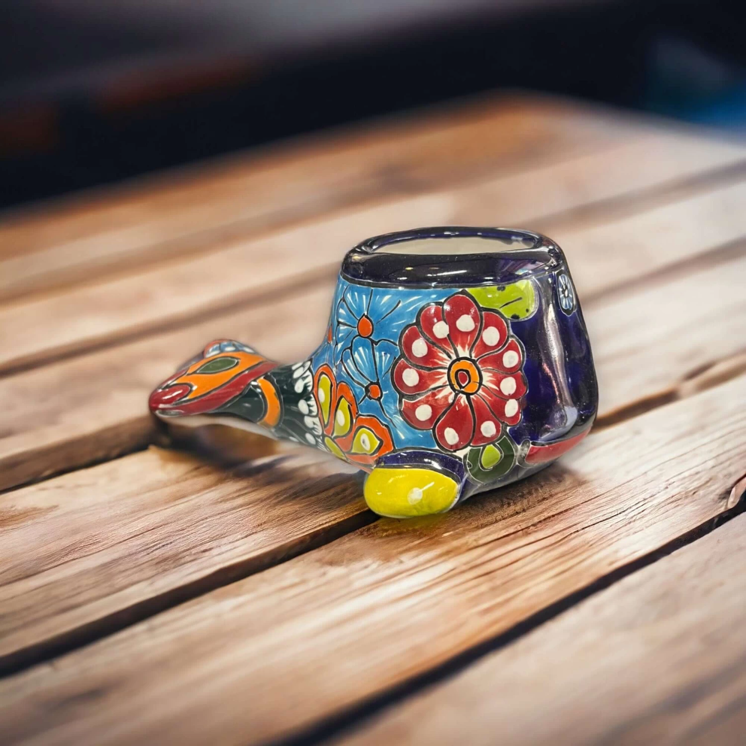 Talavera Whale Planter | Colorful Small Mexican Animal Pot 3 Talavera Whale Planter | Colorful Small Mexican Animal Pot - Image 3