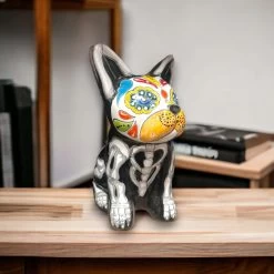 Talavera French Bulldog Statue | Day Of The Dead Mexican Decor -Pottery And Glassware il fullxfull.6035447776 4513
