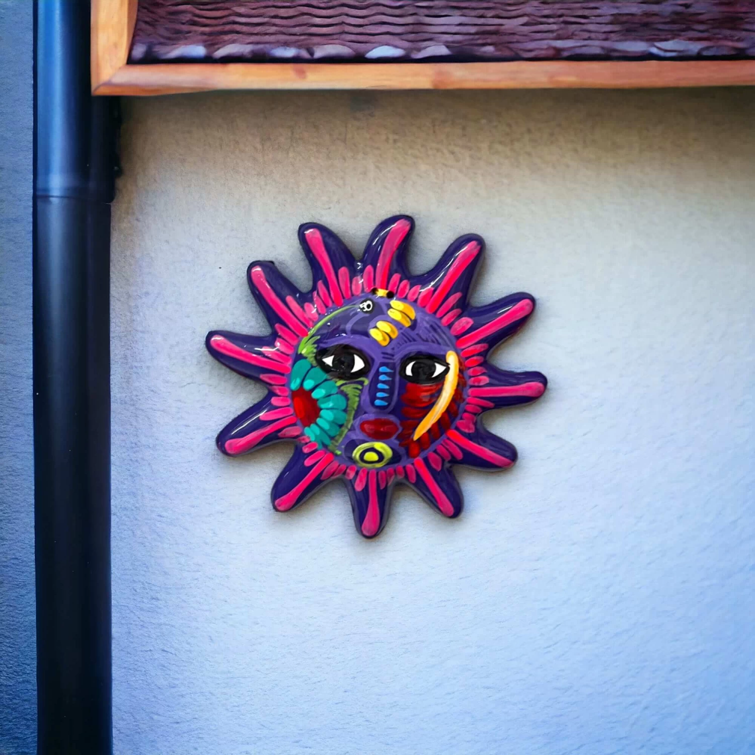 Hand-Painted Guerrero Sun Wall Art | Mexican Folk Decor 9 Hand-Painted Guerrero Sun Wall Art | Mexican Folk Decor - Image 9