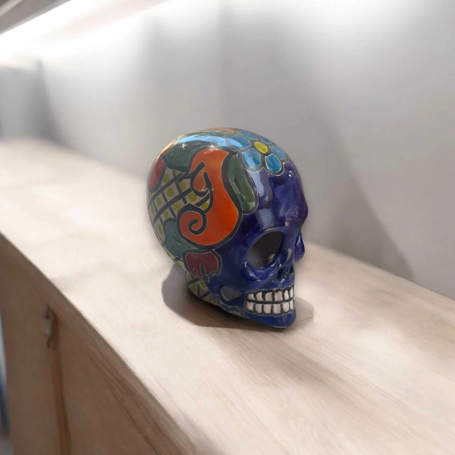 Unique Mexican Handcrafted Skull Figurine | Small Artisan Statue For Home Decor 2 Unique Mexican Handcrafted Skull Figurine | Small Artisan Statue For Home Decor - Image 2