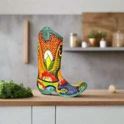 Talavera Boot Planter | Hand-Painted Mexican Flower Pot Art -Pottery And Glassware il fullxfull.6161376928 5av8 52645546 db91 4dac bdca ba0c41007c57