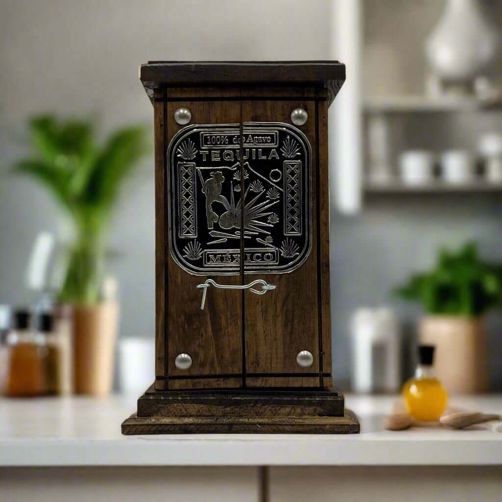 Handmade Shot Glass & Decanter Set | Mexican Rustic Wood Box 2 Handmade Shot Glass & Decanter Set | Mexican Rustic Wood Box - Image 2