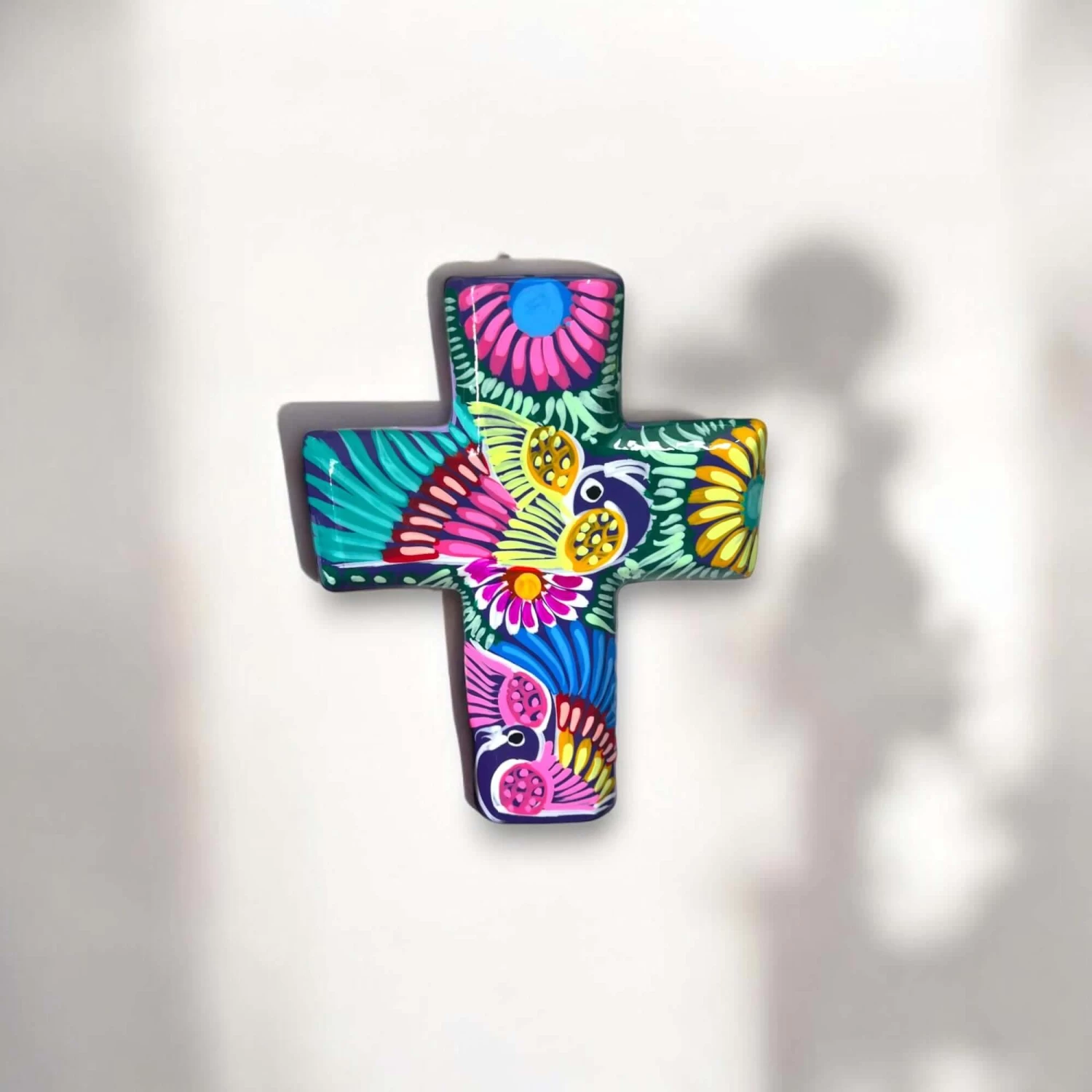Guerrero Hand-Painted Cross Wall Art | Colorful Mexican Décor 5 Guerrero Hand-Painted Cross Wall Art | Colorful Mexican Décor - Image 5