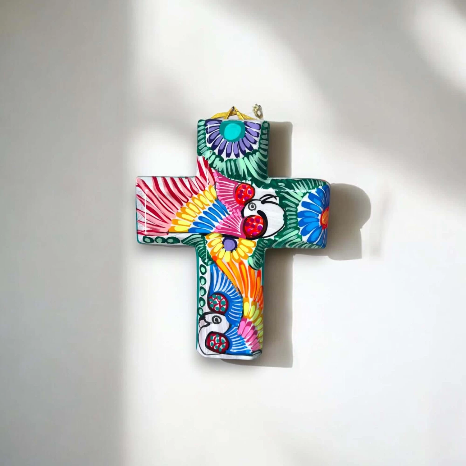 Guerrero Hand-Painted Cross Wall Art | Colorful Mexican Décor 6 Guerrero Hand-Painted Cross Wall Art | Colorful Mexican Décor - Image 6