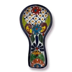 Colorful Mexican Talavera Utensil Rest | Handmade Spoon Rest -Pottery And Glassware il fullxfull.6210381311 la5x 66c24a21 0ac3 4c52 a27b 9b5764511f50