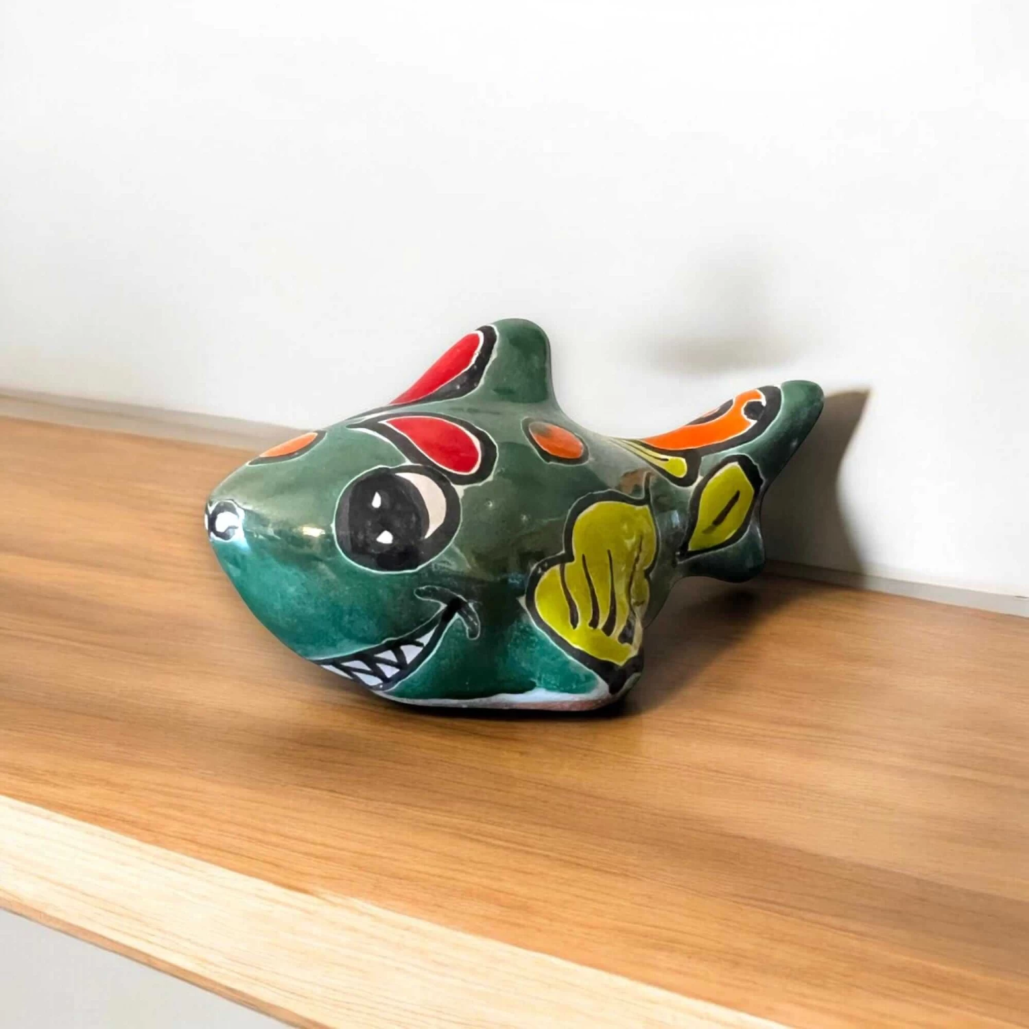 Colorful Talavera Shark Figurine | Handcrafted Mexican Pottery Decor 3 Colorful Talavera Shark Figurine | Handcrafted Mexican Pottery Decor - Image 3