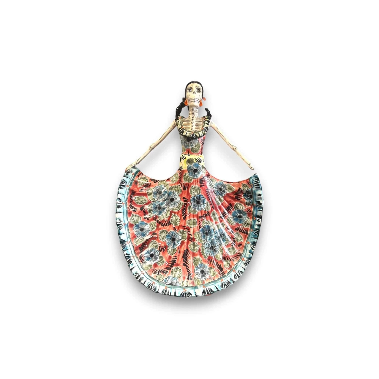 Talavera Day Of The Dead Catrina | Colorful Dress Figurine 8 Talavera Day Of The Dead Catrina | Colorful Dress Figurine - Image 8
