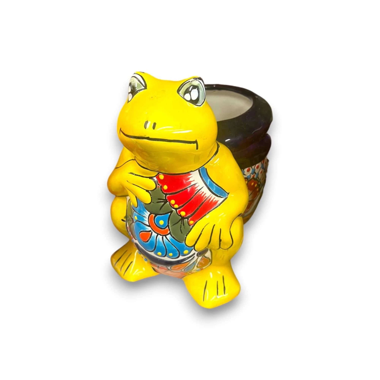 Talavera Frog Planter | Colorful Hand-Painted Mexican Pottery 2 Talavera Frog Planter | Colorful Hand-Painted Mexican Pottery - Image 2