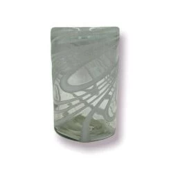 Hand-Blown Mexican Drinking Glass | White Swirl -Pottery And Glassware il fullxfull.6462836762 45ls