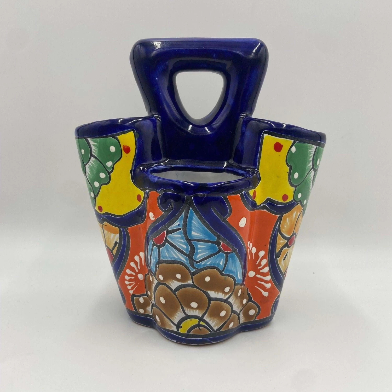 Talavera Utensil Holder | Colorful Handcrafted Mexican Organizer 7 Talavera Utensil Holder | Colorful Handcrafted Mexican Organizer - Image 7