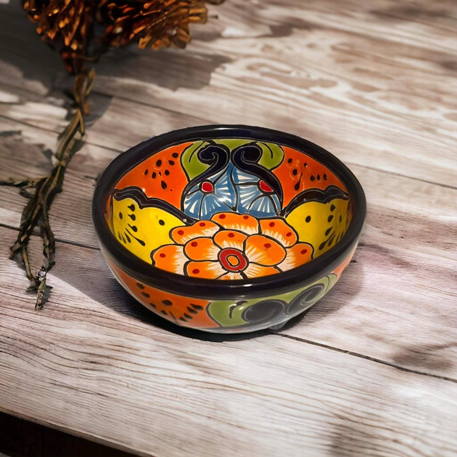 Talavera Salsa Bowl | Handcrafted Mexican Molcajete 2 Talavera Salsa Bowl | Handcrafted Mexican Molcajete - Image 2