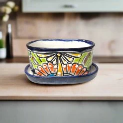 Small Talavera Flower Pot | Colorful Hand-Painted Mexican Planter -Pottery And Glassware il fullxfull.6604118582 s1ww