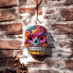 Colorful Calavera Skull | Hand-Painted Mexican Wall Art Decor -Pottery And Glassware il fullxfull.6604499917 iv7s