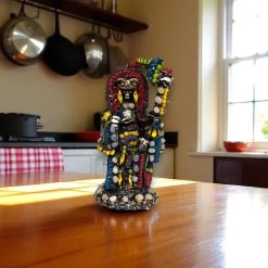 Handmade Aztec Warrior Statue | Colorful Grim Reaper Figurine -Pottery And Glassware il fullxfull.6991241348 mtz7