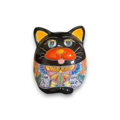 Talavera Cat Planter | Handcrafted Fat Cat Ceramic Pot -Pottery And Glassware mexican handcrafted talavera cat planter