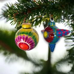 Talavera Christmas Ornaments | Festive Folk Art Decor