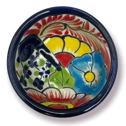 Talavera Salsa Bowl | Hand-Painted Mexican Ceramic Sauce Dish -Pottery And Glassware mexican talavera handmade salsa bowl artisan