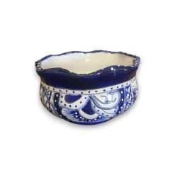 Mini Talavera Flower Pot | Wavy Rim Mexican Ceramic Planter -Pottery And Glassware mini talavera flower pot wavy rim 2