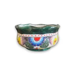 Mini Talavera Flower Pot | Wavy Rim Mexican Ceramic Planter -Pottery And Glassware mini talavera flower pot wavy rim 5