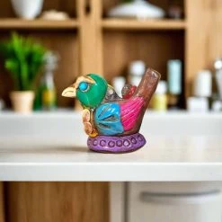 Small Aztec Bird Whistle | Handcrafted Cultural Ceramic Decor