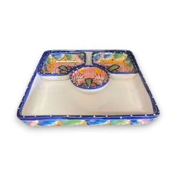 Square Talavera Appetizer Tray | Hand-Painted Mexican Serving Dish 15 Square Talavera Appetizer Tray | Hand-Painted Mexican Serving Dish -Pottery And Glassware square talavera appetizer tray hand painted mexican